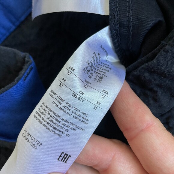 Armani Exchange navy textured pleated trouser pants - Picture 7 of 8